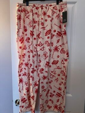 Wild Fable Beach Print Linen Drawstring Pant